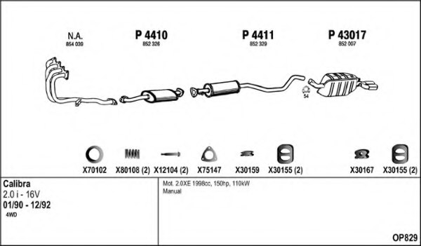 FENNO OP829 Exhaust System